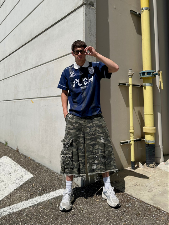OVER5IZE "snap" POLO BLUE