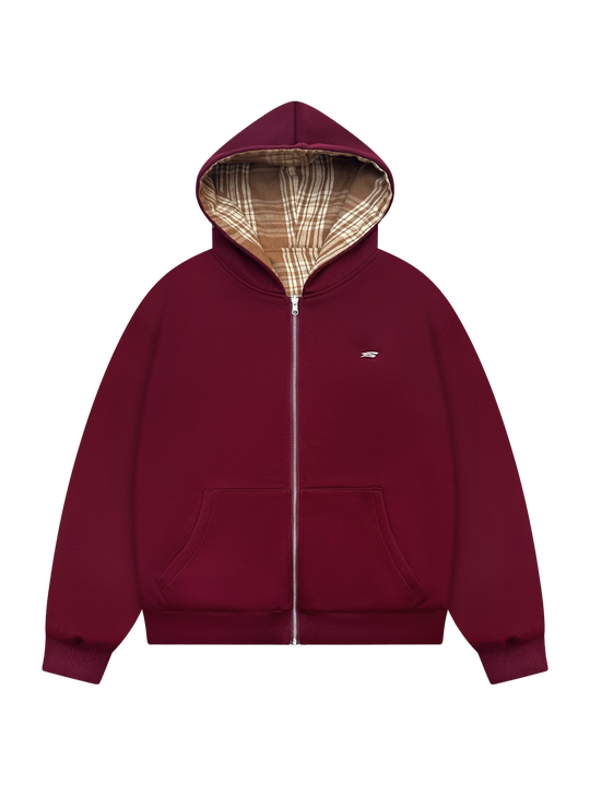 OVER5IZE “forever” REVERSIBLE JACKET BORDEAUX