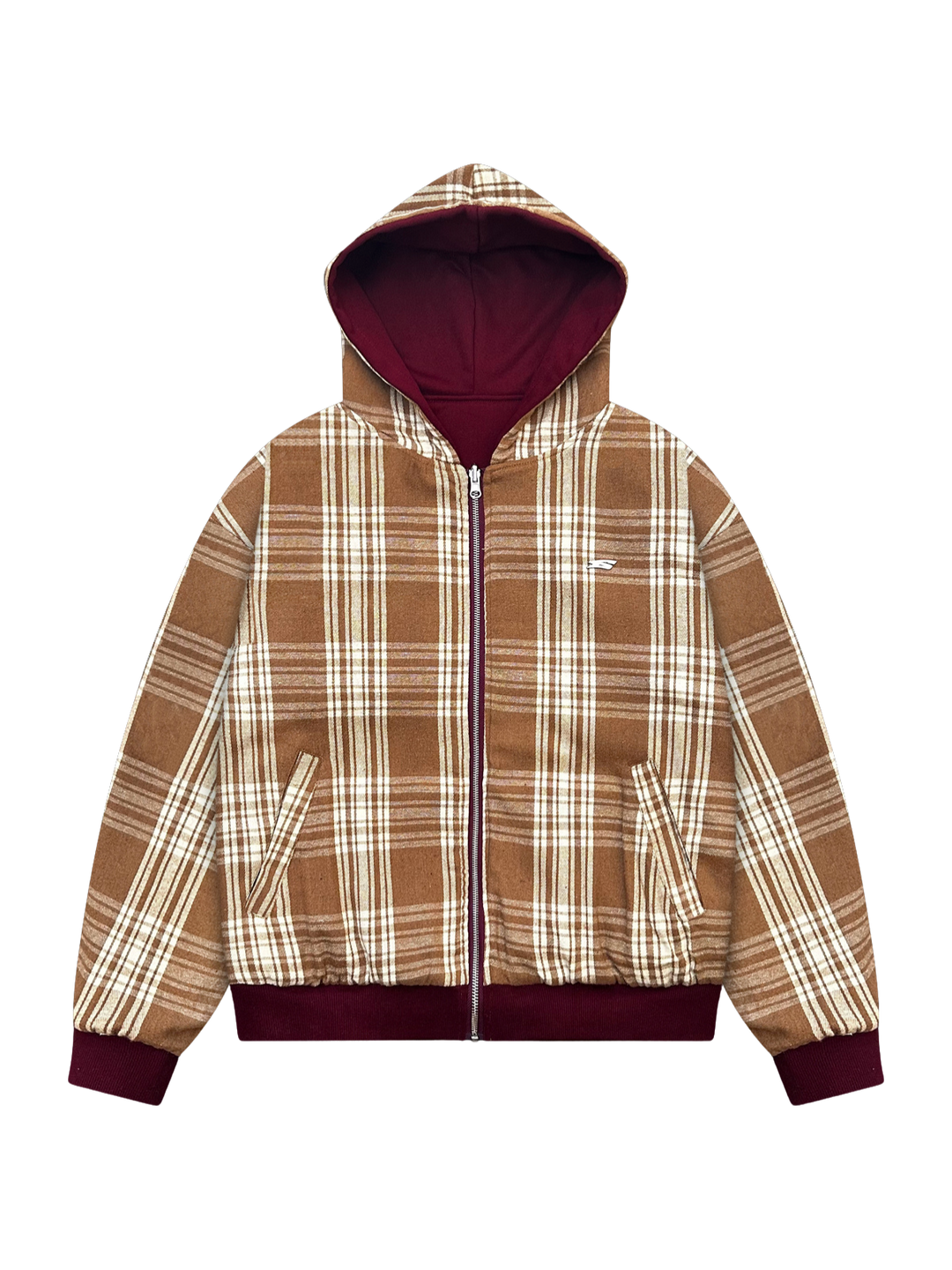 OVER5IZE “forever” REVERSIBLE JACKET BORDEAUX