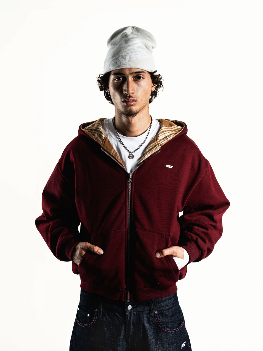 OVER5IZE “forever” REVERSIBLE JACKET BORDEAUX