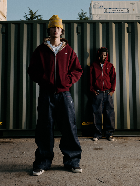 OVER5IZE “forever” REVERSIBLE JACKET BORDEAUX