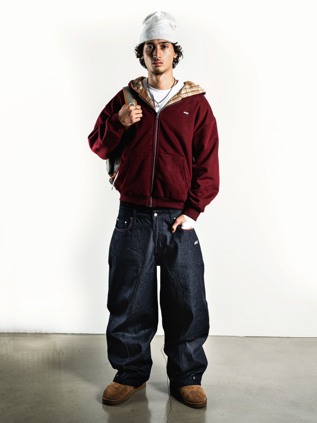 OVER5IZE “stripy” DUAL FIT RAW DENIM JEANS BLUE