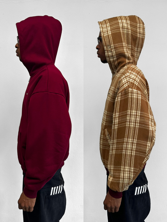 OVER5IZE “forever” REVERSIBLE JACKET BORDEAUX