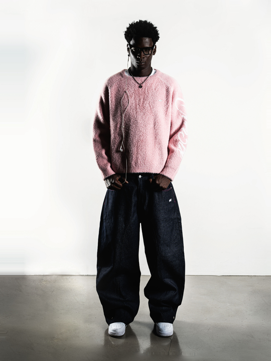 OVER5IZE “wildy” MOHAIR SWEATER PINK