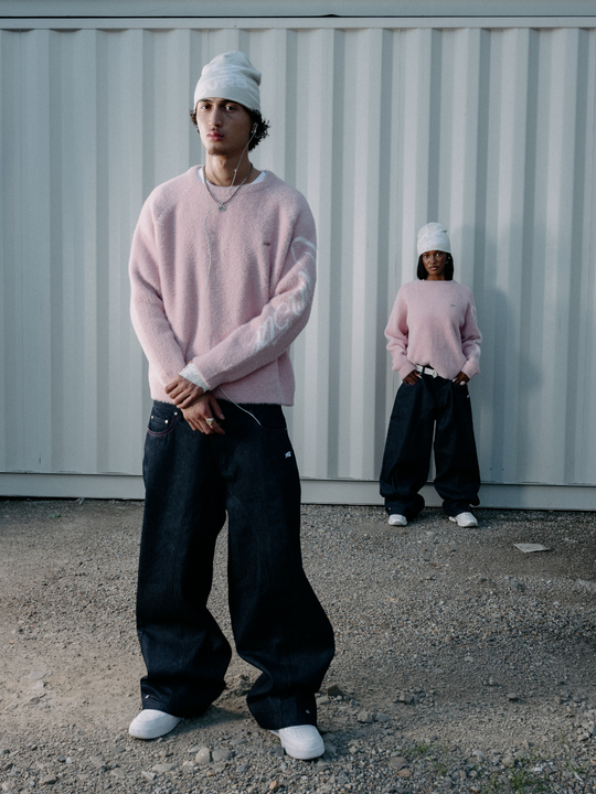 OVER5IZE “wildy” MOHAIR SWEATER PINK
