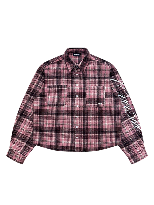 OVER5IZE “plaidy” FLANNEL SHIRT PINK