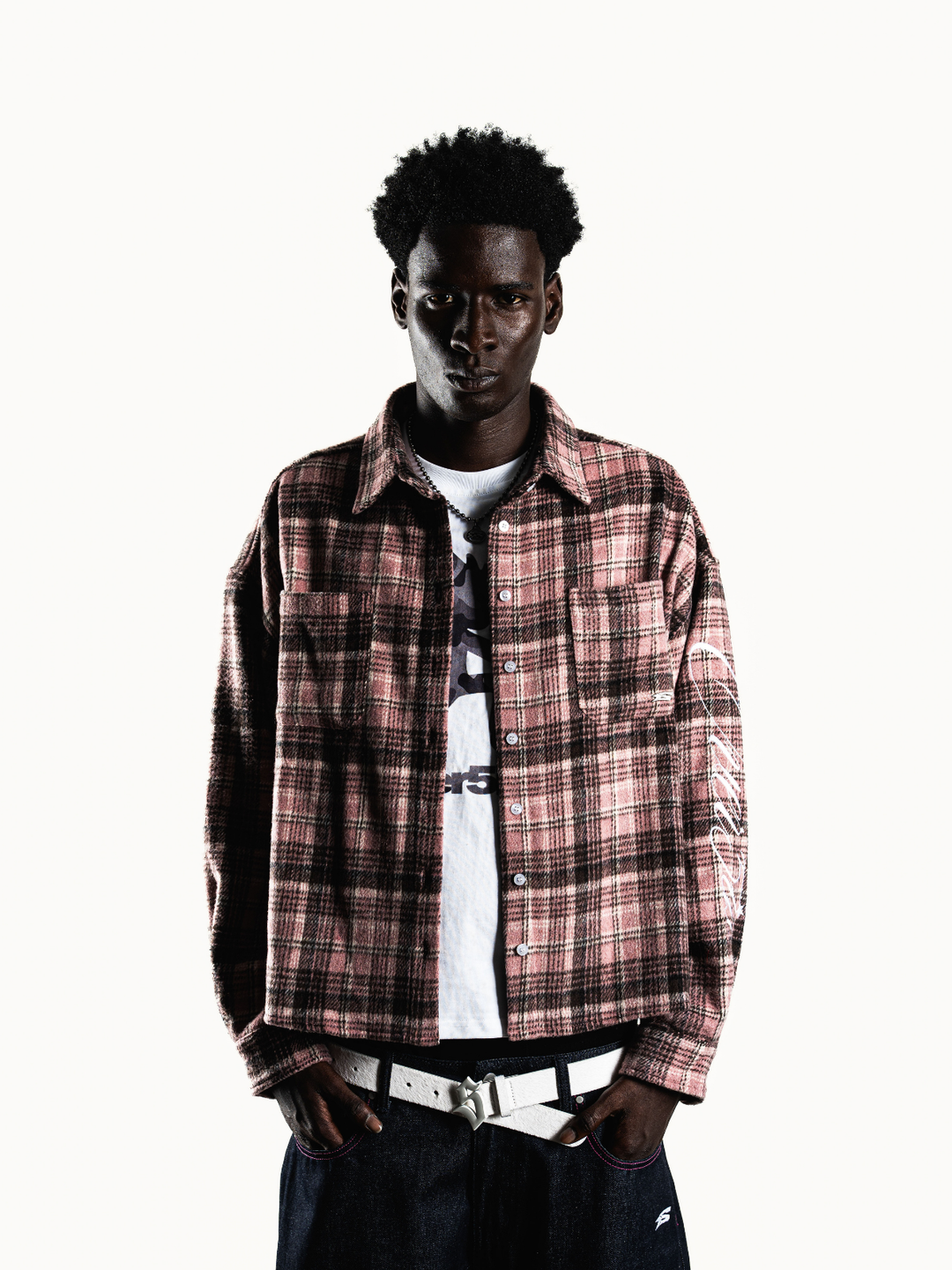 OVER5IZE “plaidy” FLANNEL SHIRT PINK
