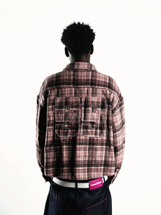OVER5IZE “plaidy” FLANNEL SHIRT PINK