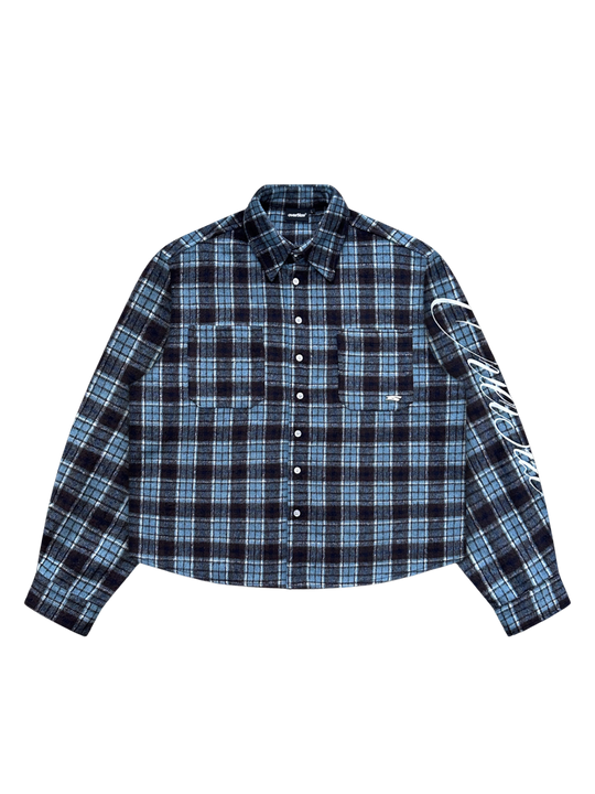 OVER5IZE “plaidy” FLANNEL SHIRT BLUE