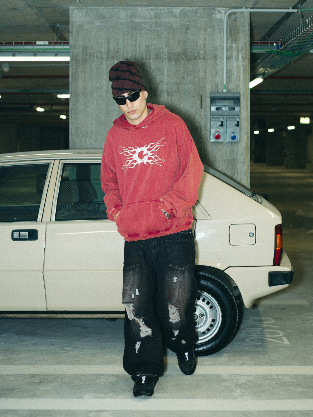 OVER5IZE "polar" HOODIE RED