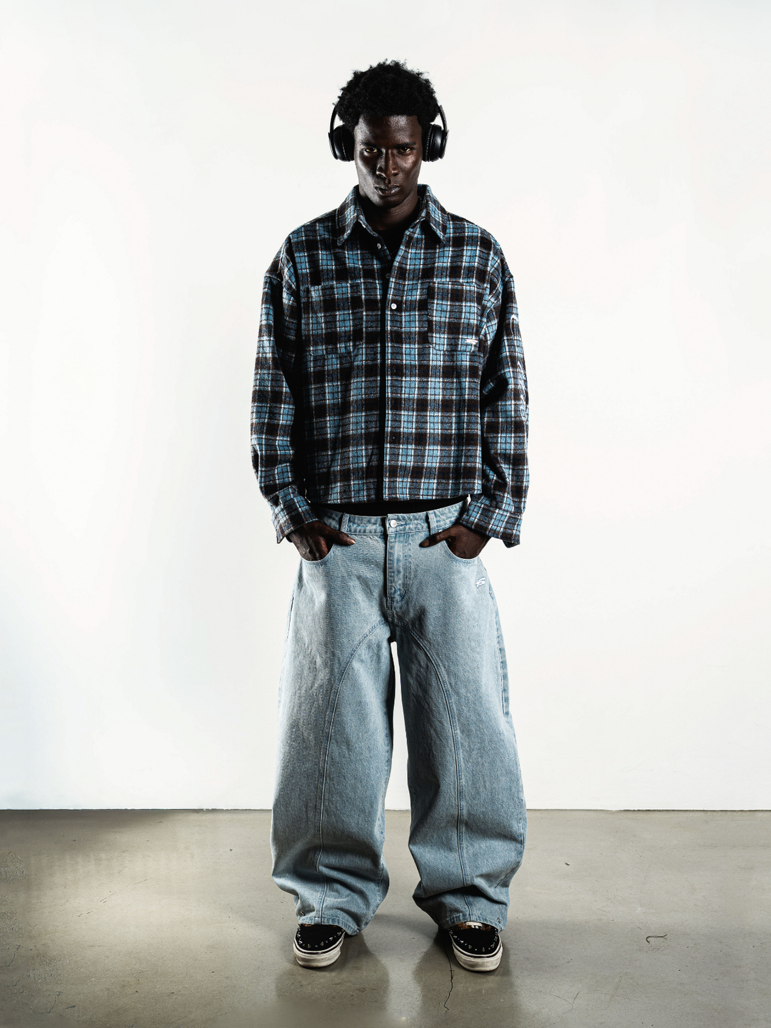 OVER5IZE “plaidy” FLANNEL SHIRT BLUE