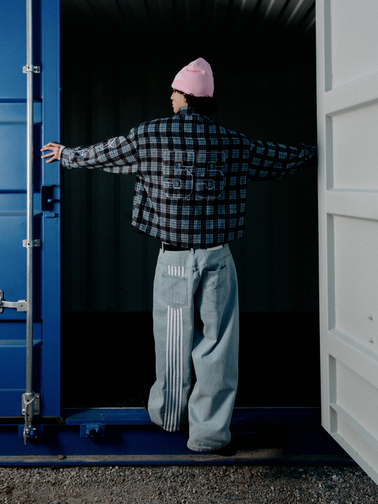OVER5IZE “plaidy” FLANNEL SHIRT BLUE