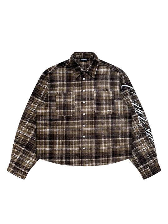 OVER5IZE “plaidy” FLANNEL SHIRT BROWN