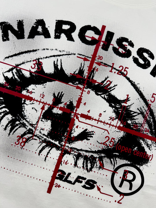 OVER5IZE "narcissist" HEAVY TEE WHITE