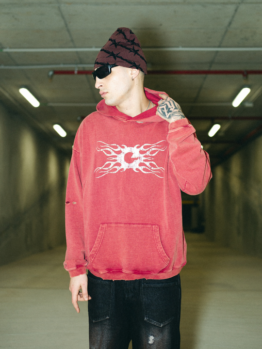 OVER5IZE "polar" HOODIE RED