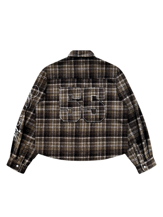 OVER5IZE “plaidy” FLANNEL SHIRT BROWN