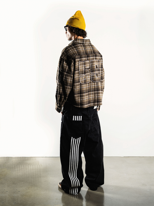 OVER5IZE “plaidy” FLANNEL SHIRT BROWN