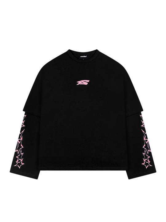 OVER5IZE "Fifty5" LONGSLEEVE BLACK & PINK
