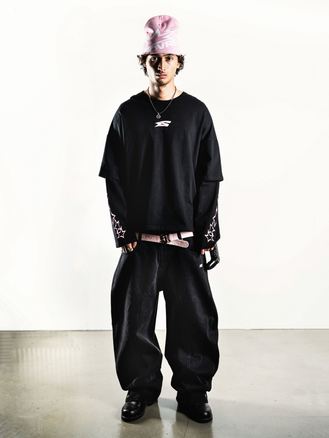 OVER5IZE "Fifty5" LONGSLEEVE BLACK & PINK