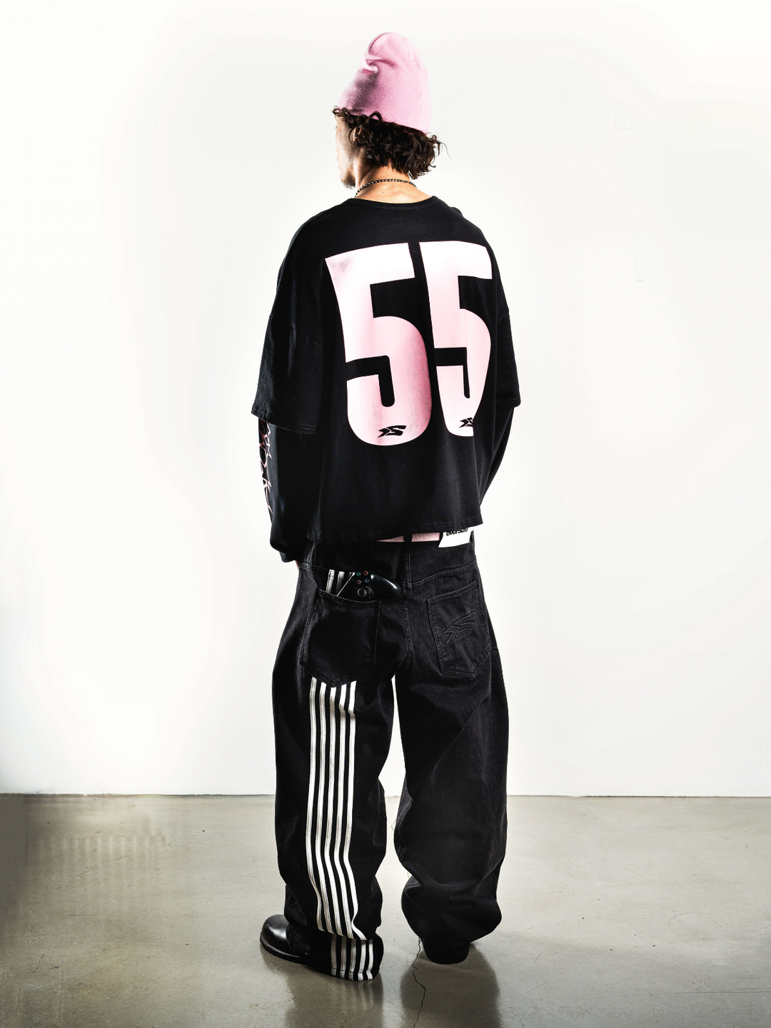 OVER5IZE "Fifty5" LONGSLEEVE BLACK & PINK