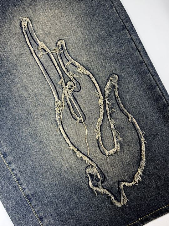 OVER5IZE "fury" JORTS BLUE