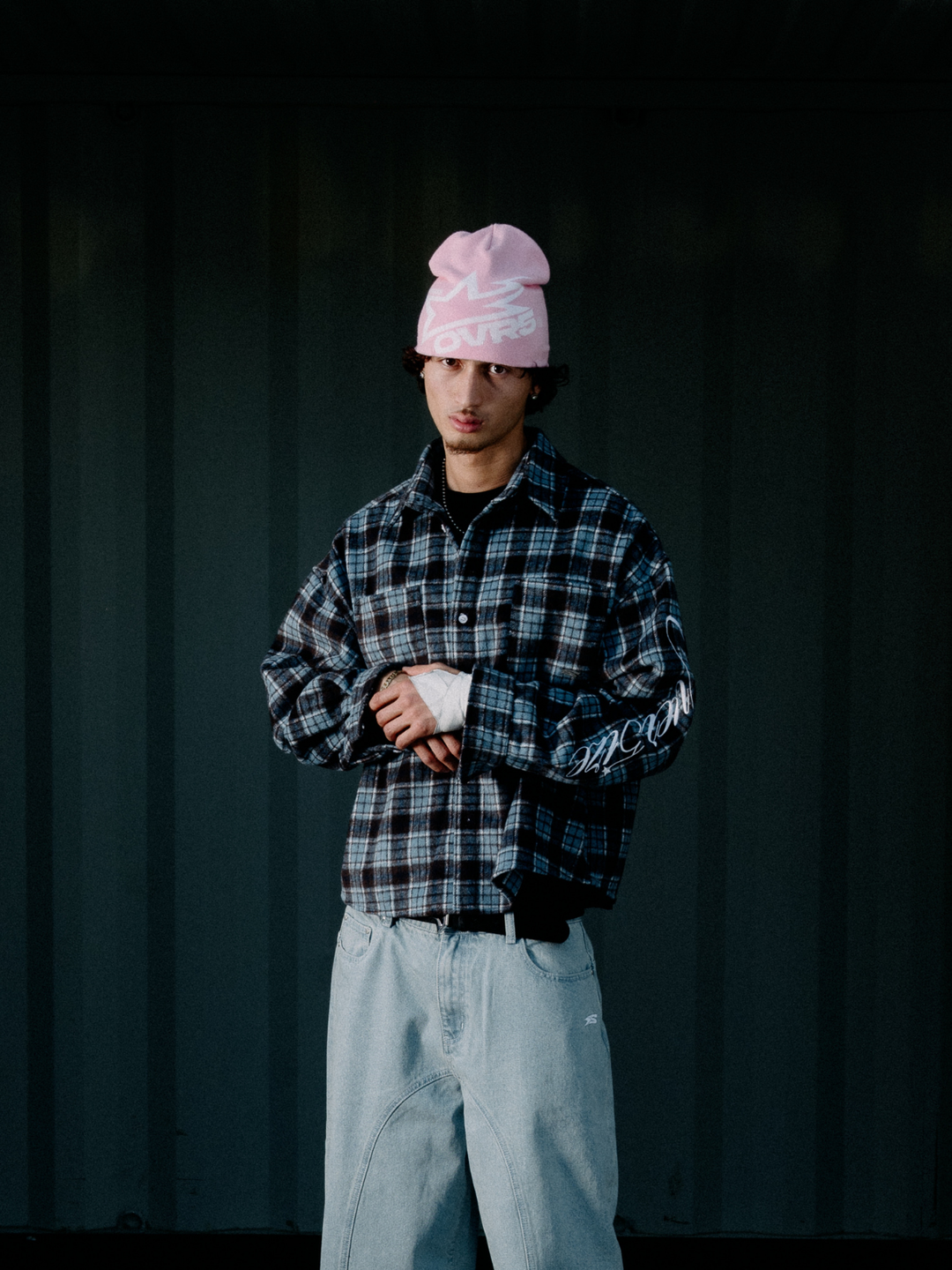OVER5IZE "star" BEANIE PINK & WHITE