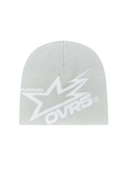 OVER5IZE "star" BEANIE GREY & WHITE