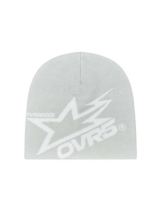 OVER5IZE "star" BEANIE GREY & WHITE