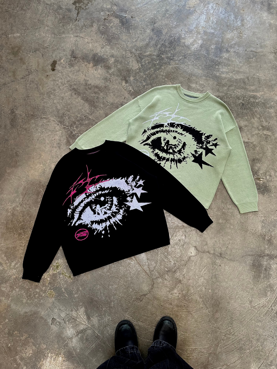 OVER5IZE "optic" SWEATER SAGE GREEN