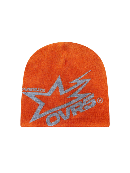 OVER5IZE "star" BEANIE ORANGE & SILVER