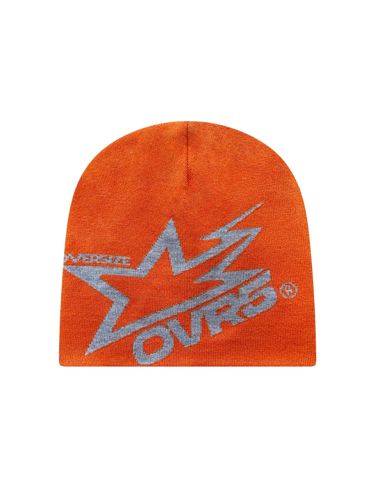 OVER5IZE "star" BEANIE ORANGE & SILVER