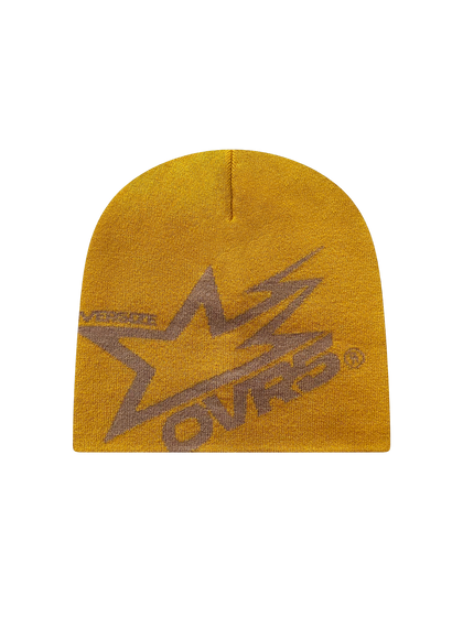 OVER5IZE "star" BEANIE GOLD & BROWN