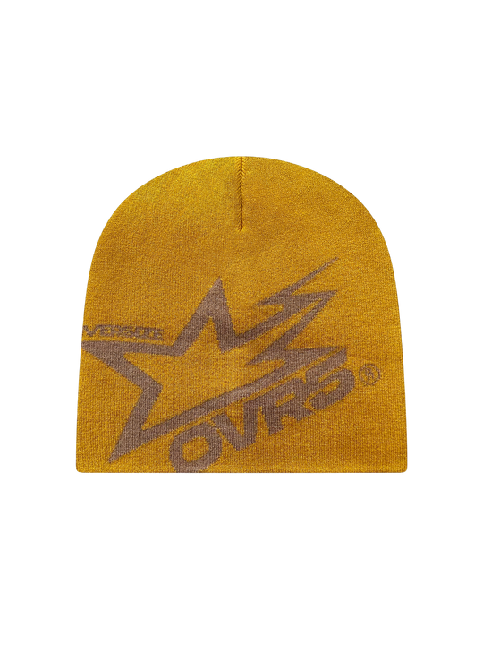 OVER5IZE "star" BEANIE GOLD & BROWN