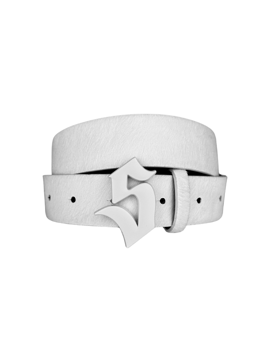 OVER5IZE "five" BELT WHITE