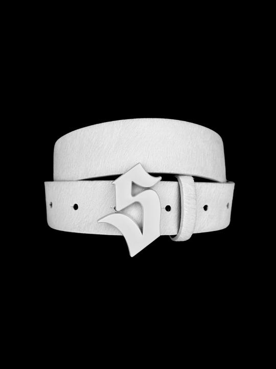 OVER5IZE "five" BELT WHITE