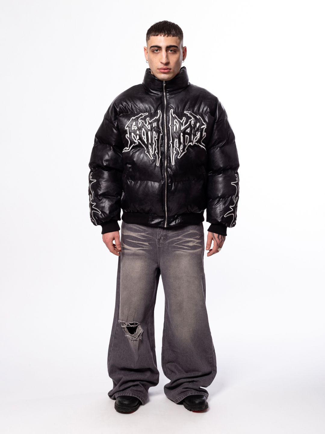 OVER5IZE "drift" LEATHER PUFFER JACKET