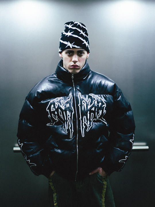 OVER5IZE "drift" LEATHER PUFFER JACKET