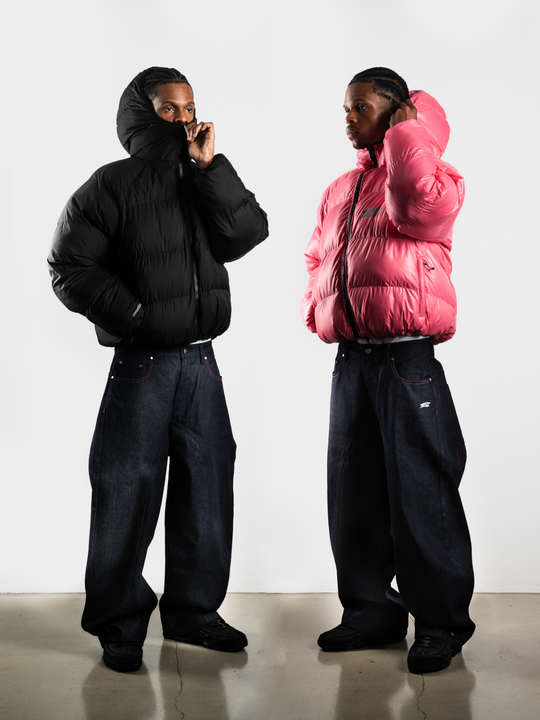 OVER5IZE "DUO" REVERSIBLE PUFFER JACKET BLACK & PINK
