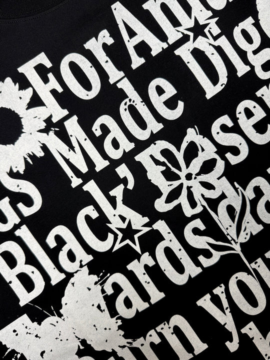 OVER5IZE "focus" HEAVY TEE BLACK