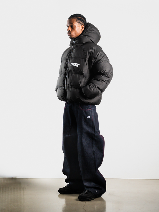 OVER5IZE "DUO" REVERSIBLE PUFFER JACKET BLACK & PINK