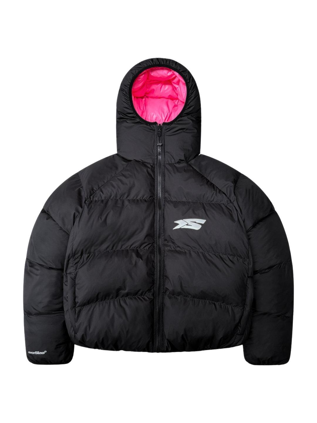 OVER5IZE "DUO" REVERSIBLE PUFFER JACKET BLACK & PINK