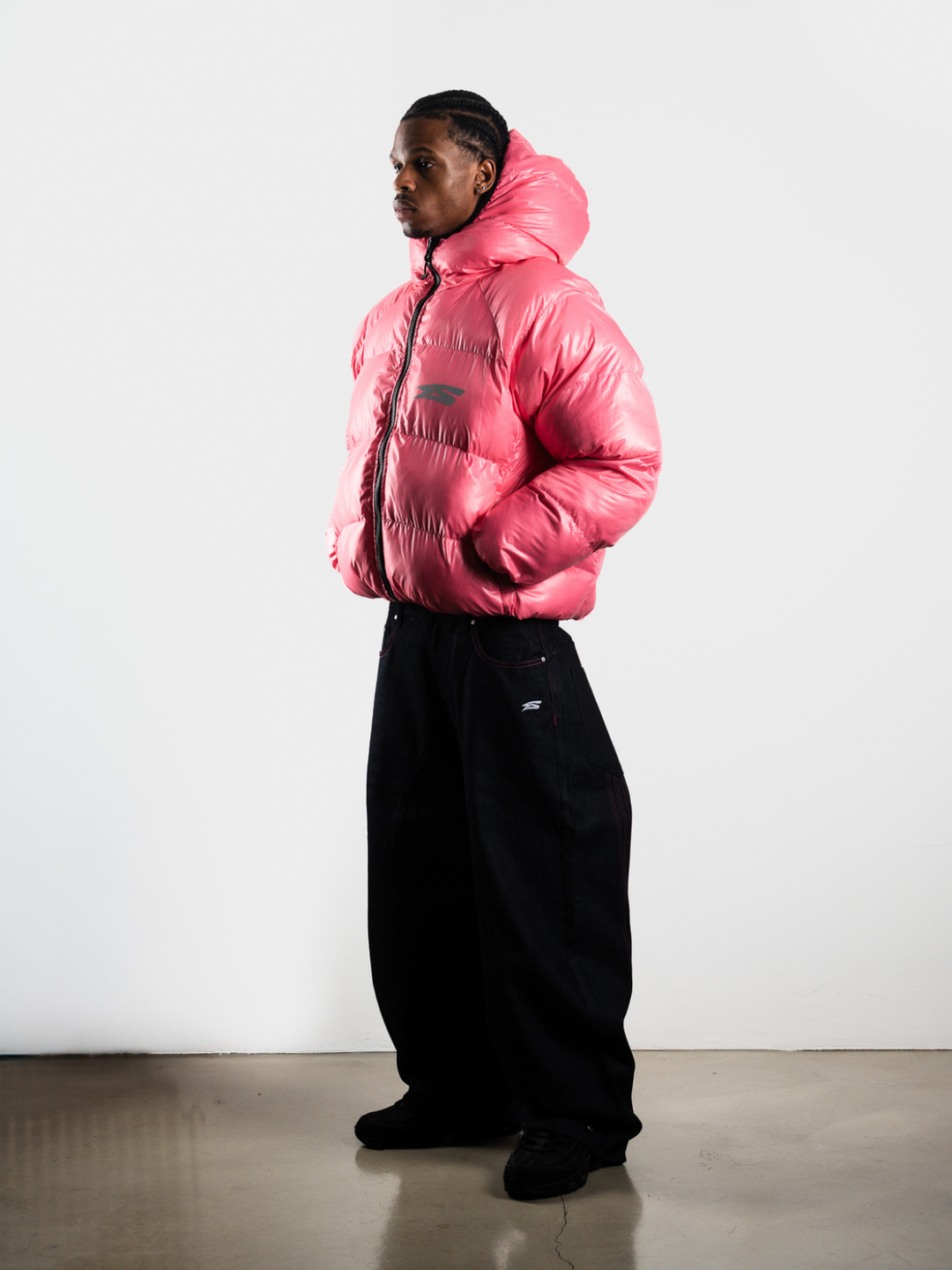 OVER5IZE "DUO" REVERSIBLE PUFFER JACKET BLACK & PINK