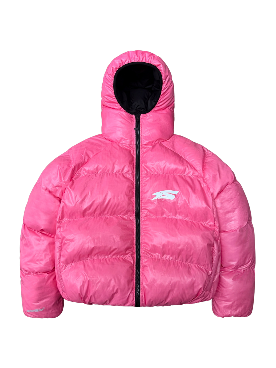 OVER5IZE "DUO" REVERSIBLE PUFFER JACKET BLACK & PINK