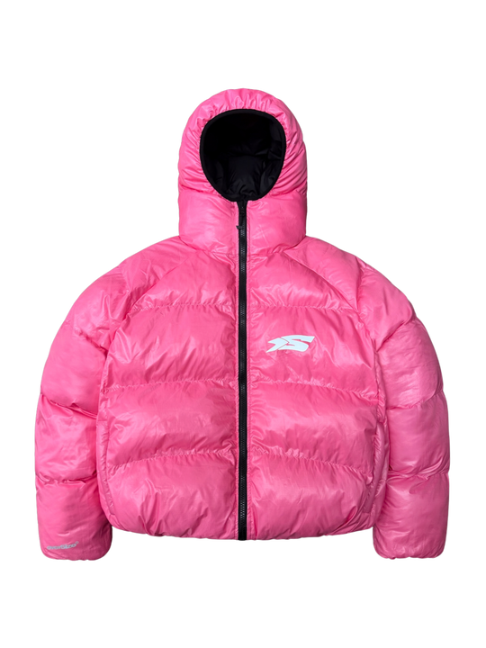 OVER5IZE "DUO" REVERSIBLE PUFFER JACKET BLACK & PINK