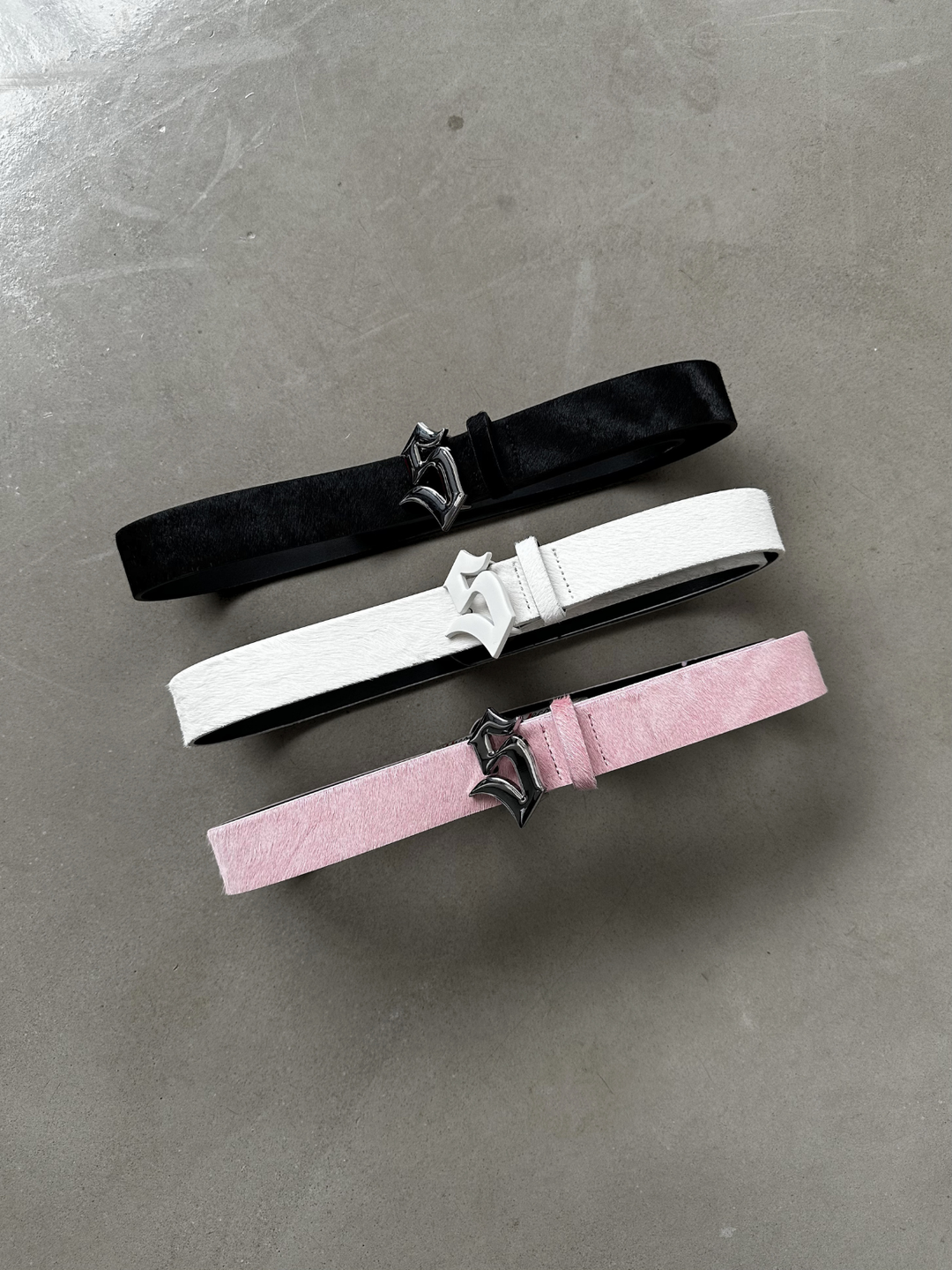 OVER5IZE "five" BELT WHITE