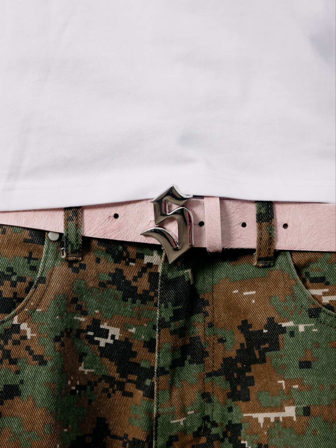 OVER5IZE "five" BELT PINK