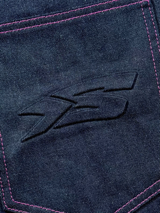 OVER5IZE “stripy” DUAL FIT RAW DENIM JEANS BLUE
