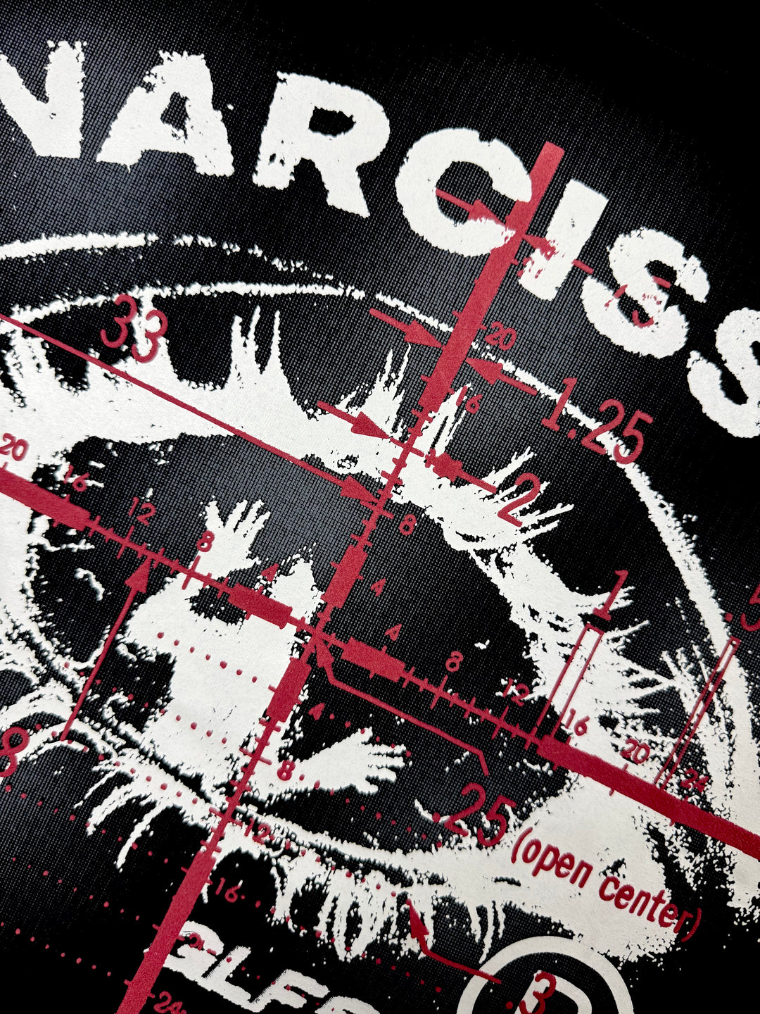 OVER5IZE "narcissist"  HEAVY TEE BLACK