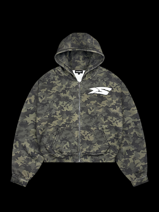 OVER5IZE "Fifty5" ZIP HOODIE IDENTITY CAMO