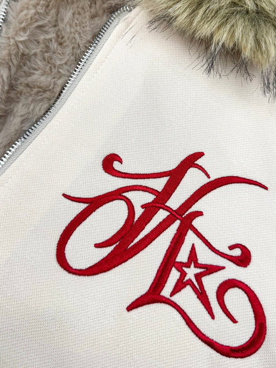 OVER5IZE "evil" FUR JACKET CREAM